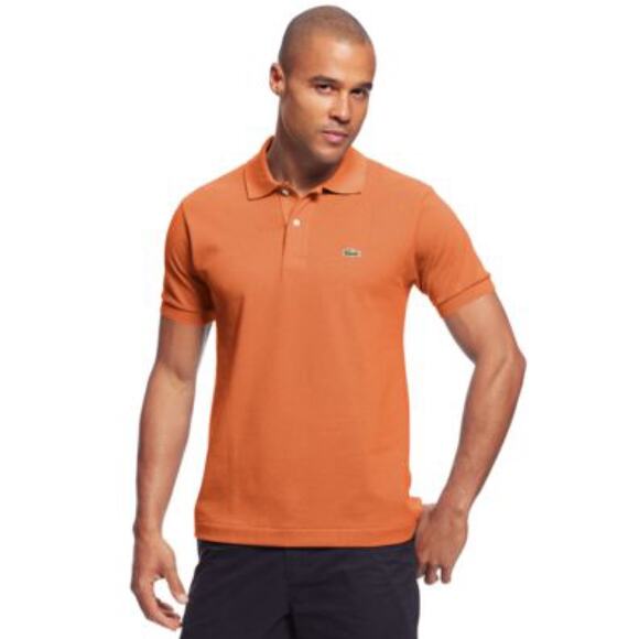 LACOSTE • Orange Classic Fit Short Sleeve Polo Shirt - Picture 1 of 7